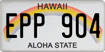HI license plate EPP904
