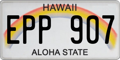 HI license plate EPP907