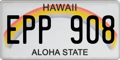HI license plate EPP908