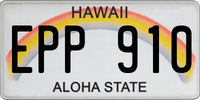 HI license plate EPP910