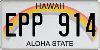 HI license plate EPP914
