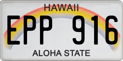 HI license plate EPP916
