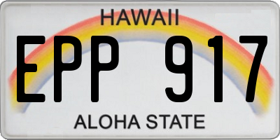 HI license plate EPP917