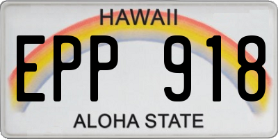 HI license plate EPP918