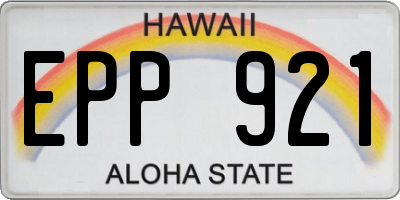 HI license plate EPP921