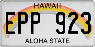 HI license plate EPP923