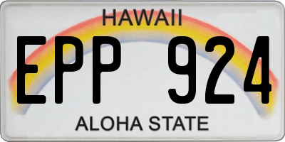 HI license plate EPP924