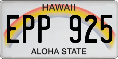 HI license plate EPP925