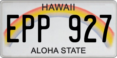 HI license plate EPP927