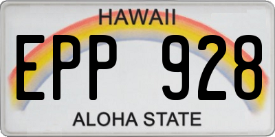HI license plate EPP928