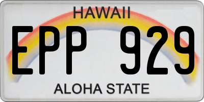 HI license plate EPP929