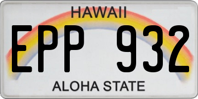 HI license plate EPP932