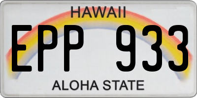 HI license plate EPP933