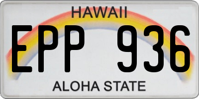 HI license plate EPP936