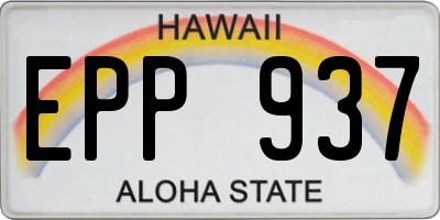 HI license plate EPP937