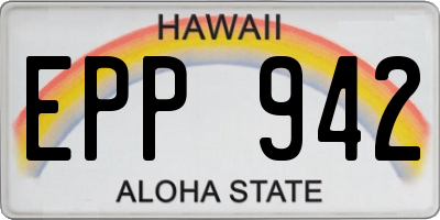 HI license plate EPP942