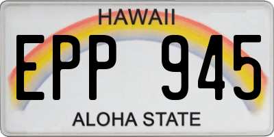 HI license plate EPP945