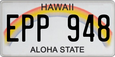 HI license plate EPP948
