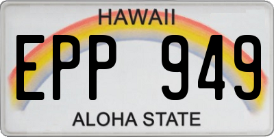 HI license plate EPP949