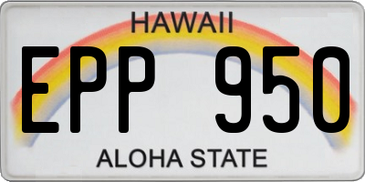 HI license plate EPP950