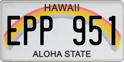 HI license plate EPP951
