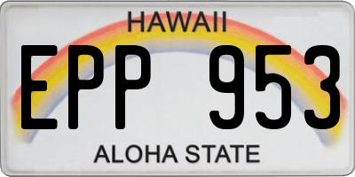 HI license plate EPP953