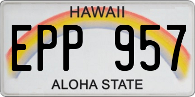 HI license plate EPP957