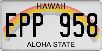 HI license plate EPP958