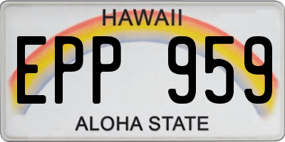 HI license plate EPP959