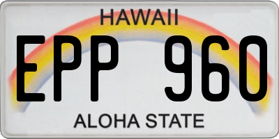 HI license plate EPP960
