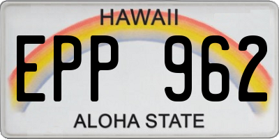 HI license plate EPP962