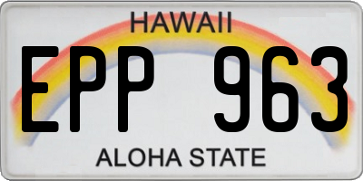 HI license plate EPP963