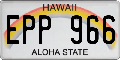 HI license plate EPP966