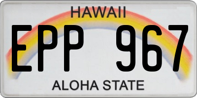 HI license plate EPP967