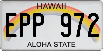 HI license plate EPP972