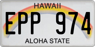 HI license plate EPP974