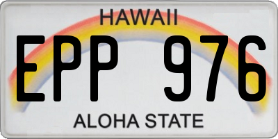 HI license plate EPP976