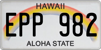 HI license plate EPP982
