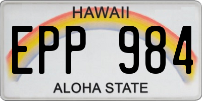 HI license plate EPP984