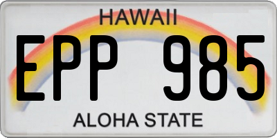 HI license plate EPP985