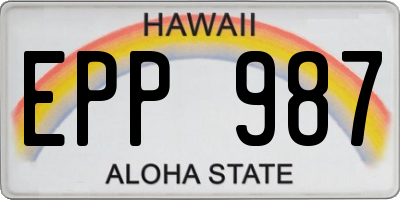 HI license plate EPP987