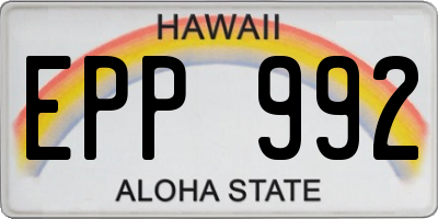 HI license plate EPP992