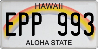 HI license plate EPP993