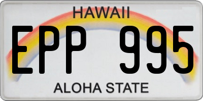 HI license plate EPP995