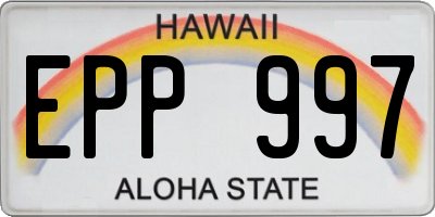 HI license plate EPP997