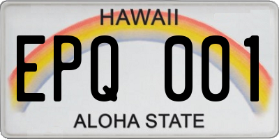 HI license plate EPQ001