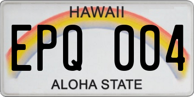 HI license plate EPQ004