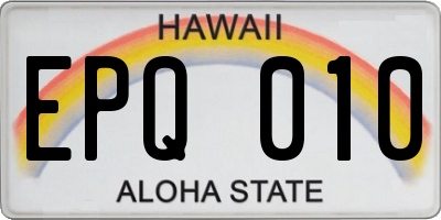 HI license plate EPQ010
