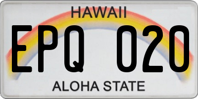 HI license plate EPQ020