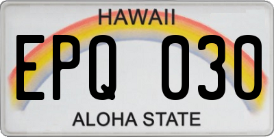 HI license plate EPQ030